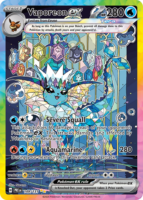 Vaporeon ex 149 Prismatic Evolutions Pokémon card