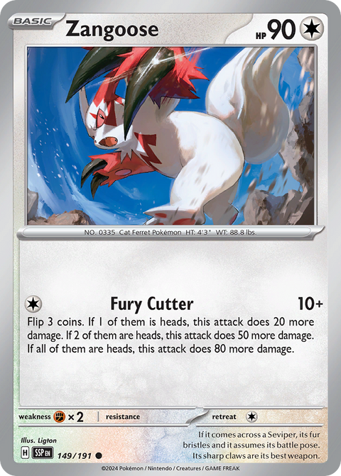 Zangoose 149 Surging Sparks Pokémon card