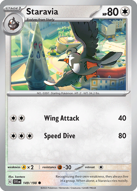 Staravia 149 Scarlet & Violet Pokémon card