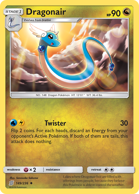 Dragonair 149 Unified Minds Pokémon card