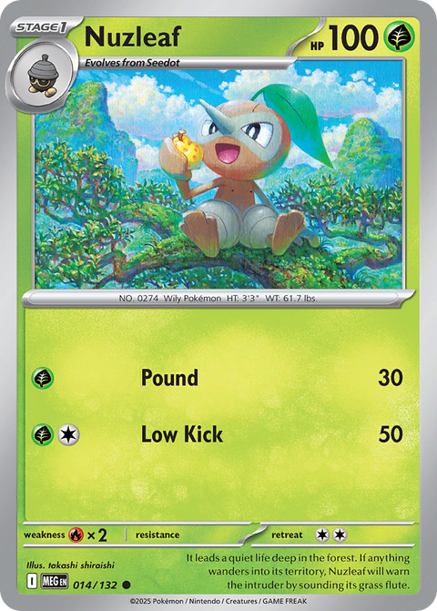 Nuzleaf 14 Mega Evolution Pokémon card