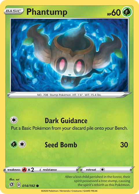 Phantump 14 Rebel Clash Pokémon card