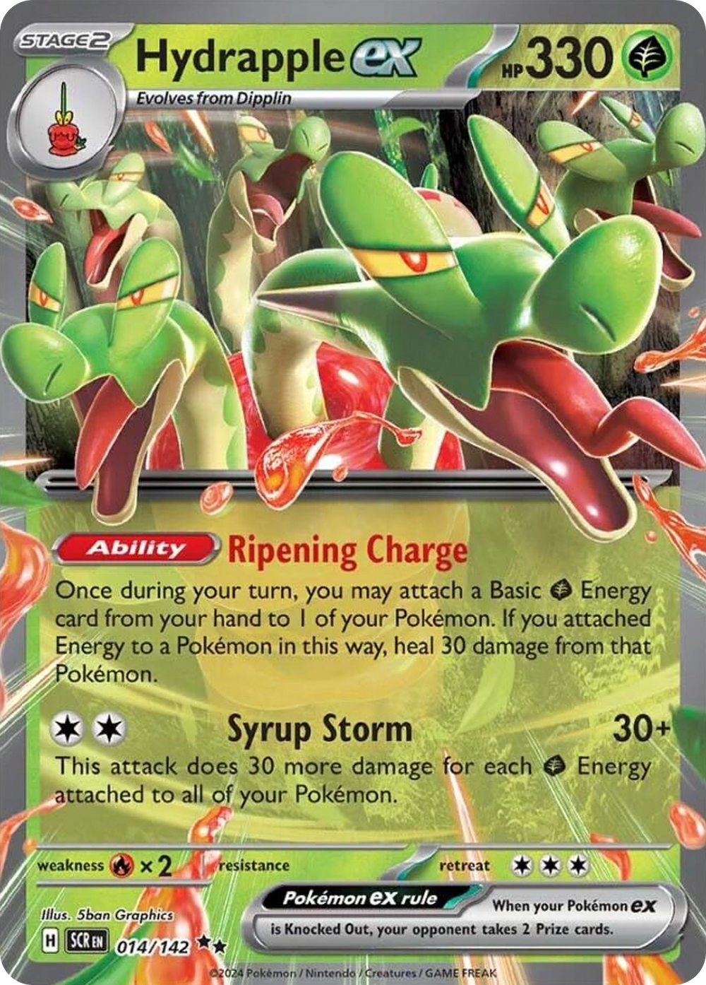 Hydrapple ex 14 Stellar Crown Pokémon card