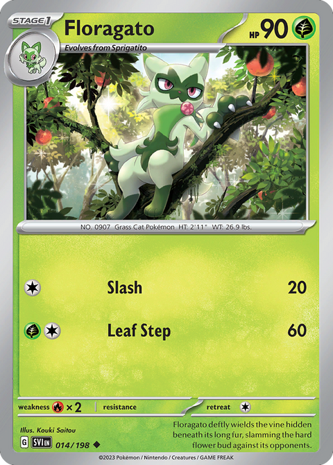 Floragato 14 Scarlet & Violet Pokémon card