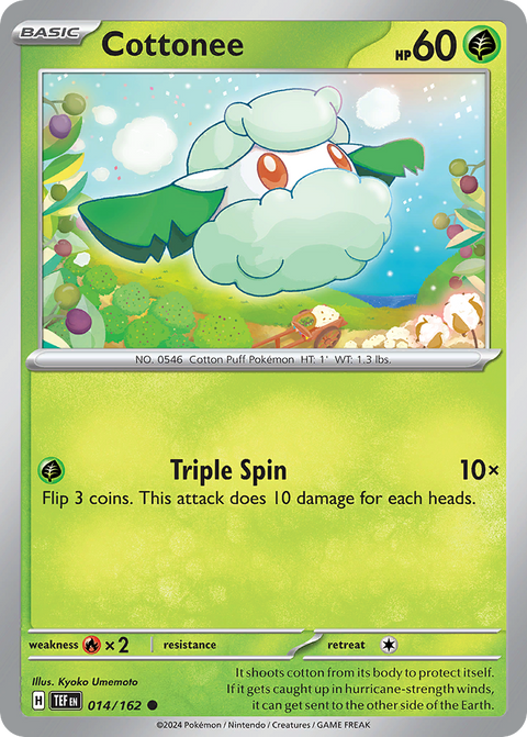 Cottonee 14 Temporal Forces Pokémon card