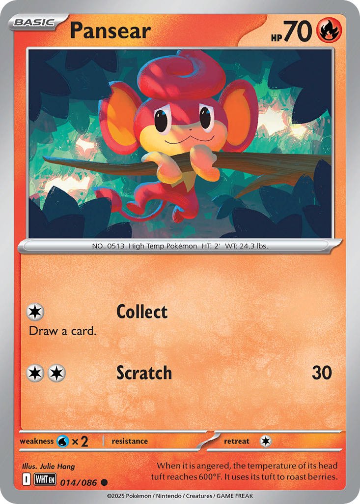 Pansear 14 White Flare Pokémon card