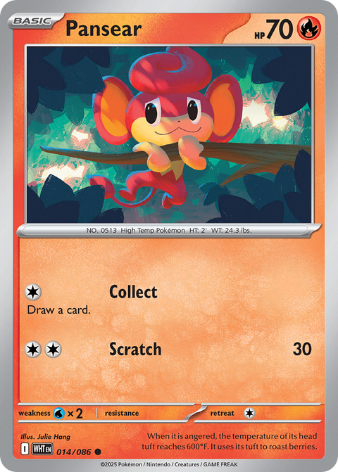 Pansear 14 White Flare Pokémon card