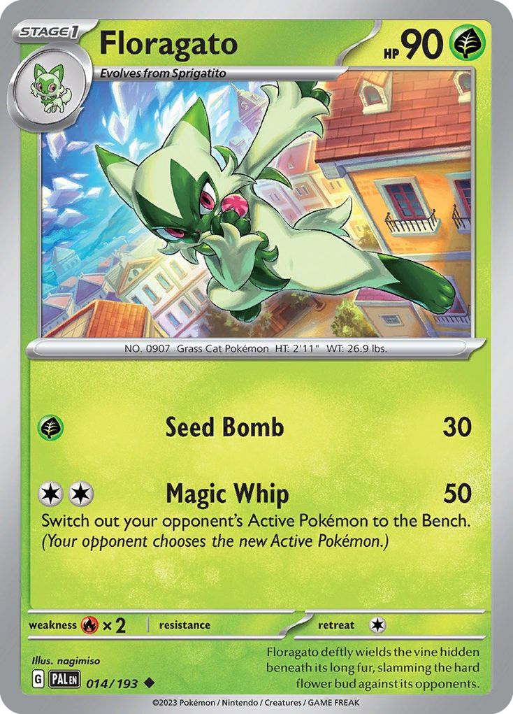 Floragato 14 Paldea Evolved Pokémon card