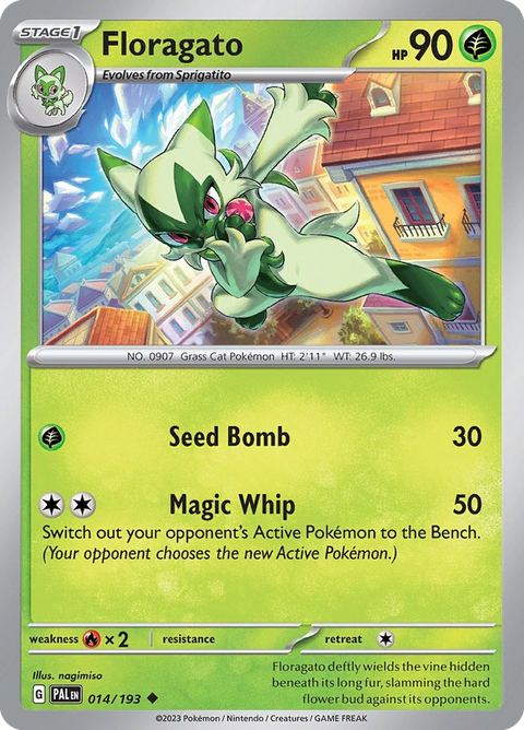 Floragato 14 Paldea Evolved Pokémon card