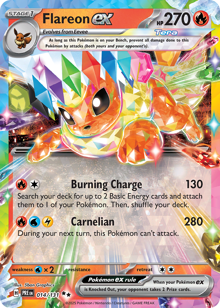 Flareon ex 14 Prismatic Evolutions Pokémon card