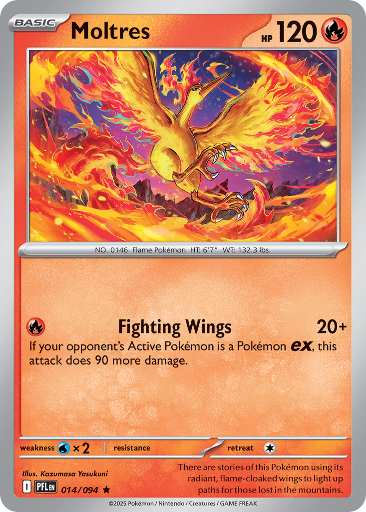 Moltres 14 Phantasmal Flames Pokémon card