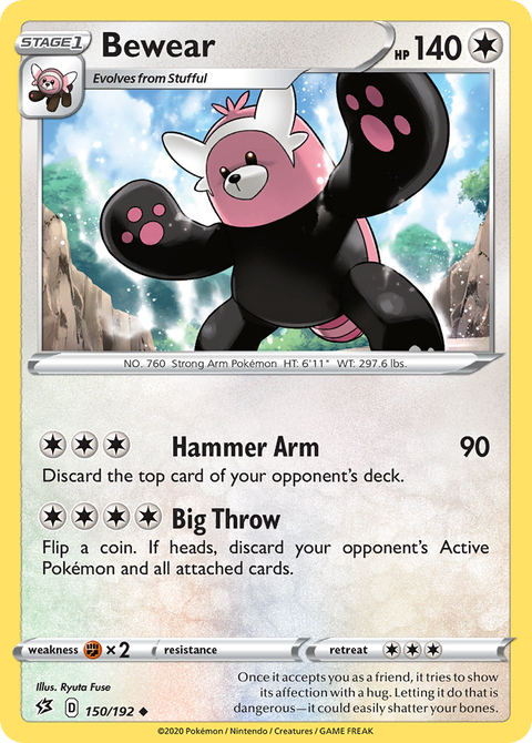 Bewear 150 Rebel Clash Pokémon card