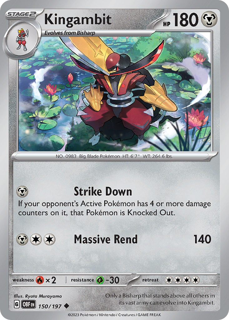 Kingambit 150 Obsidian Flames Pokémon card