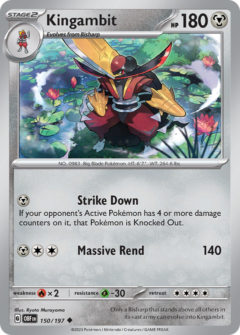 Kingambit 150 Obsidian Flames Pokémon card