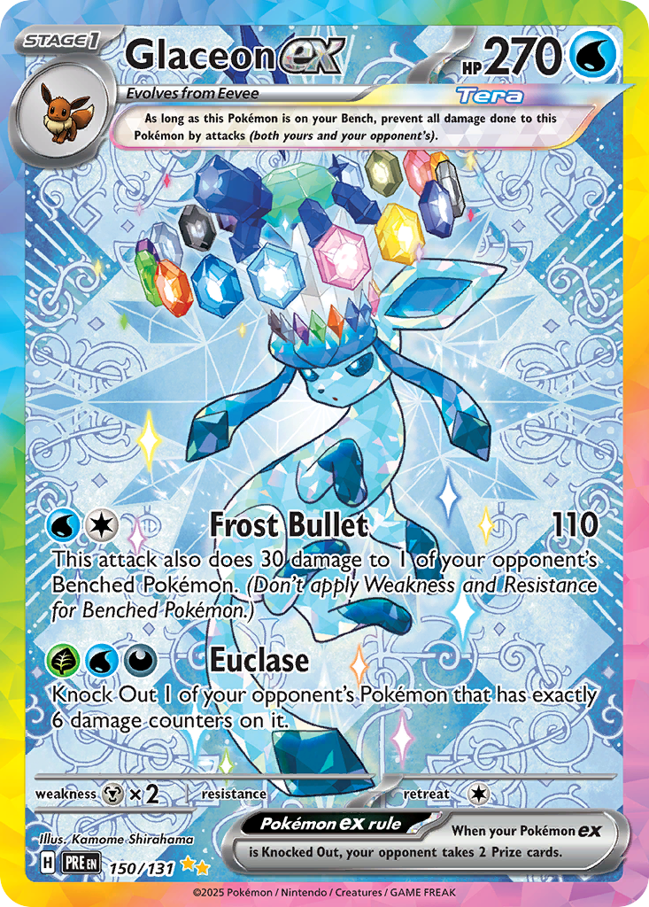 Glaceon ex 150 Prismatic Evolutions Pokémon card