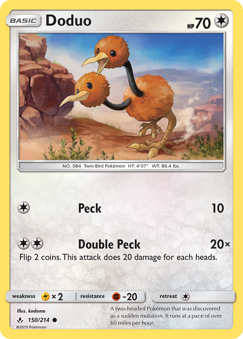 Doduo 150 Unbroken Bonds Pokémon card