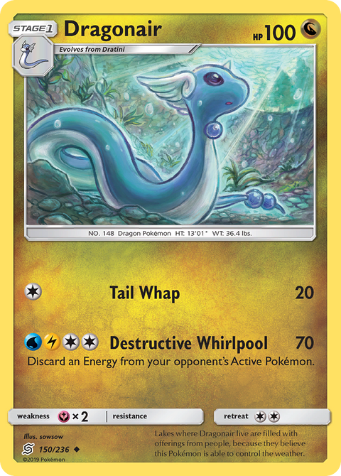 Dragonair 150 Unified Minds Pokémon card
