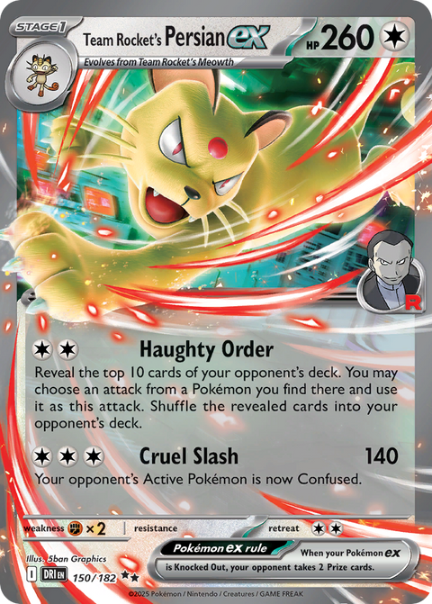 Team Rocket's Persian ex 150 Destined Rivals Pokémon card
