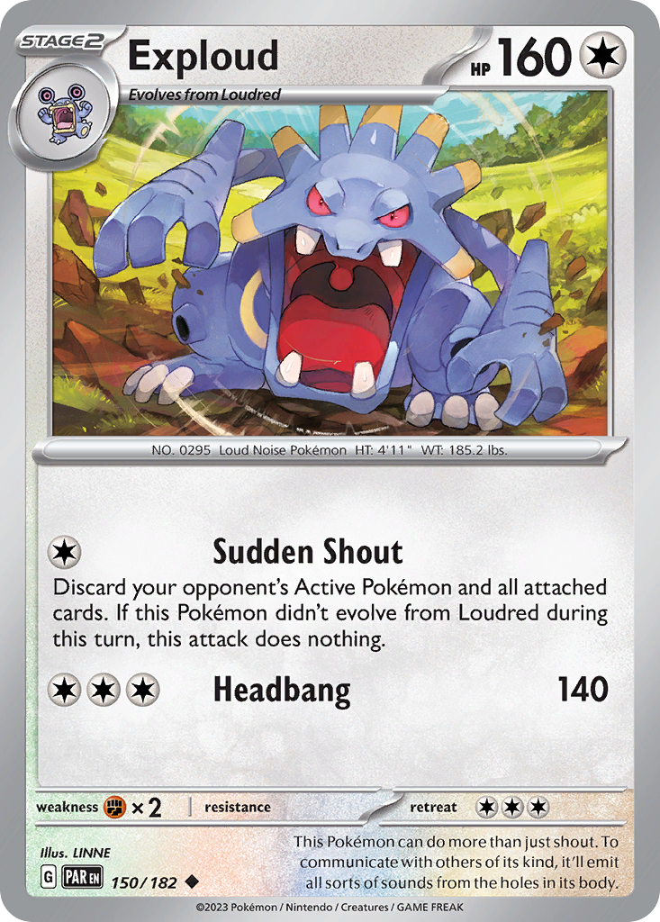 Exploud 150 Paradox Rift Pokémon card