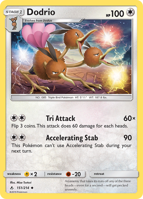 Dodrio 151 Unbroken Bonds Pokémon card