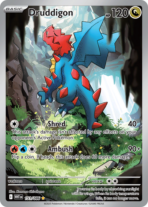 Druddigon 151 White Flare Pokémon card