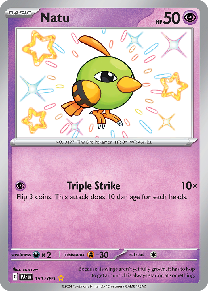 Natu 151 Paldean Fates Pokémon card