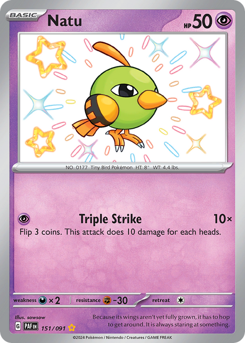 Natu 151 Paldean Fates Pokémon card