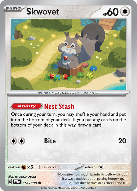 Skwovet 151 Scarlet & Violet Pokémon card