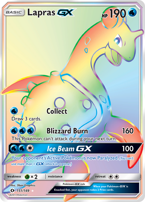 Lapras-GX 151 Sun & Moon Pokémon card