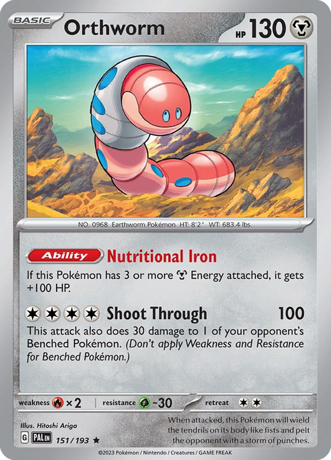 Orthworm 151 Paldea Evolved Pokémon card