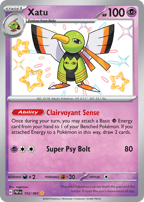 Xatu 152 Paldean Fates Pokémon card