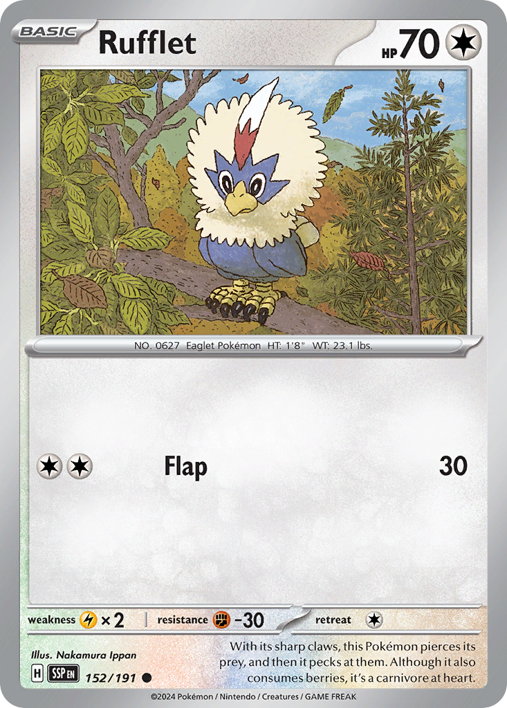 Rufflet 152 Surging Sparks Pokémon card