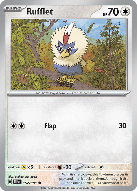 Rufflet 152 Surging Sparks Pokémon card
