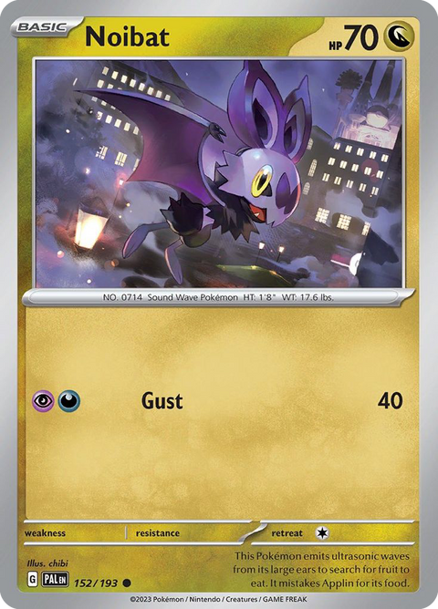 Noibat 152 Paldea Evolved Pokémon card