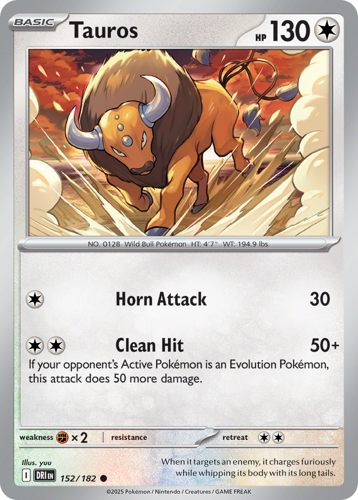 Tauros 152 Destined Rivals Pokémon card