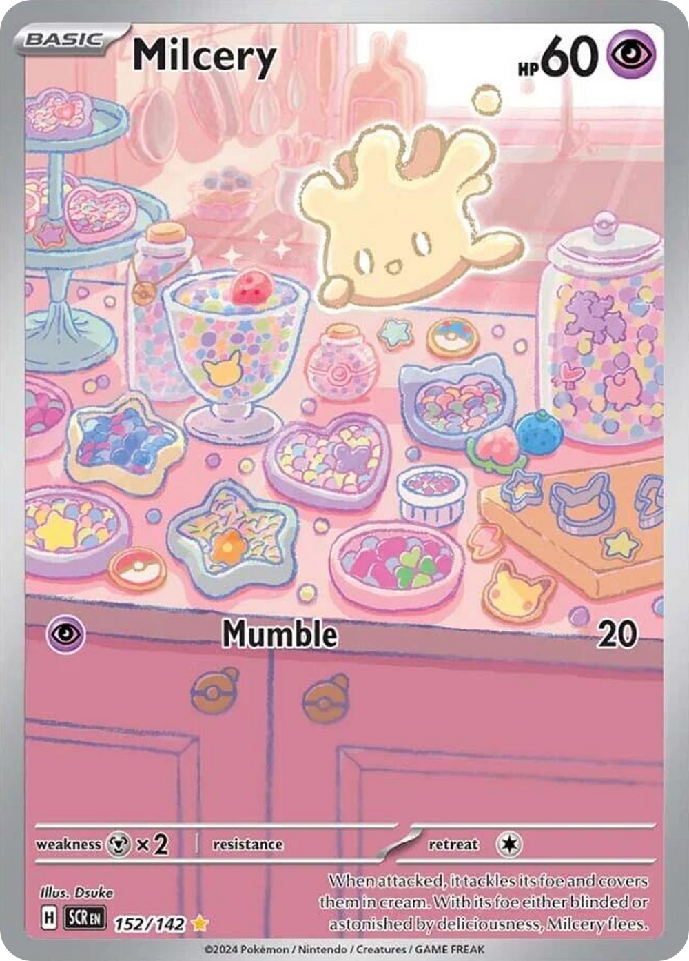 Milcery 152 Stellar Crown Pokémon card