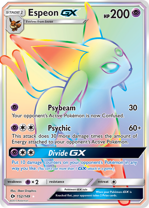 Espeon-GX 152 Sun & Moon Pokémon card