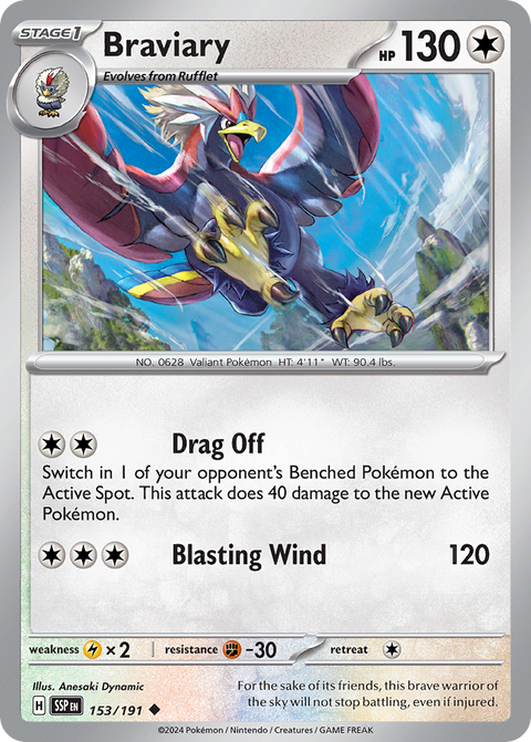 Braviary 153 Surging Sparks Pokémon card