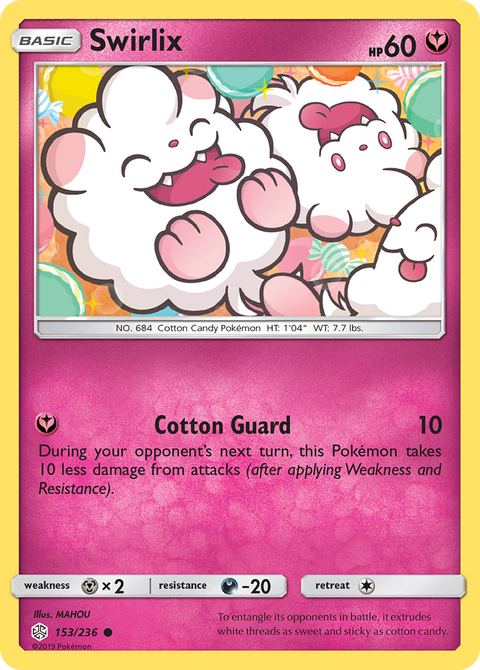 Swirlix 153 Cosmic Eclipse Pokémon card
