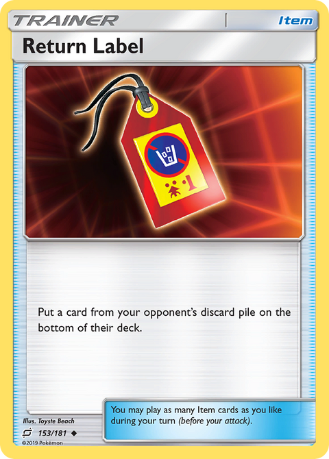 Return Label 153 Team Up Pokémon card