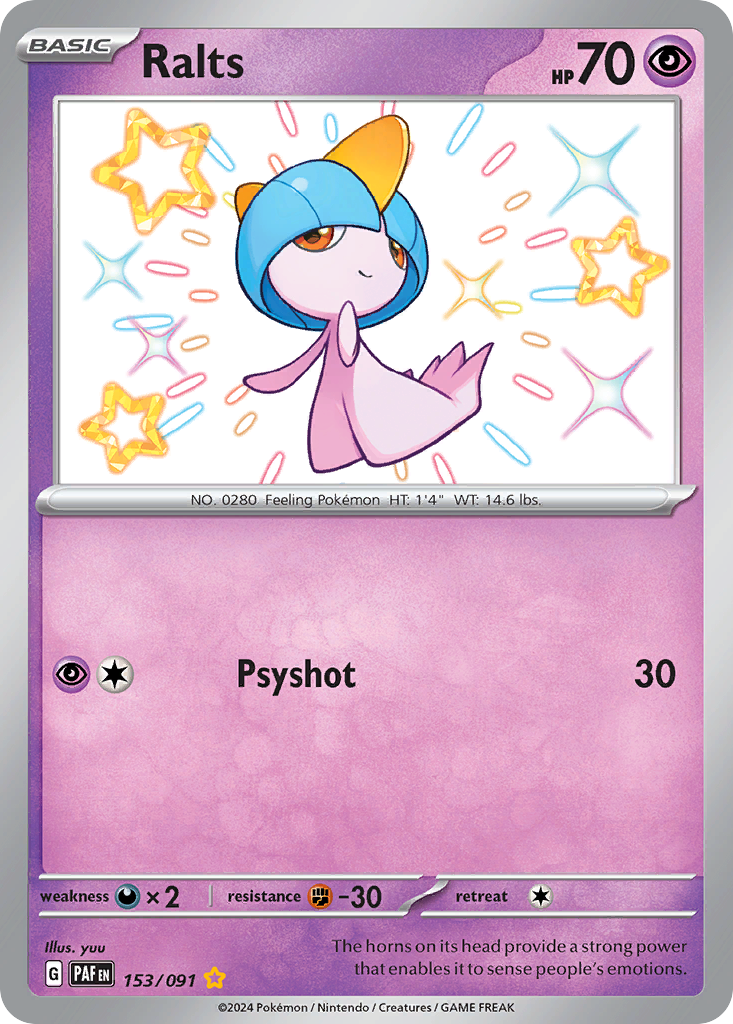 Ralts 153 Paldean Fates Pokémon card