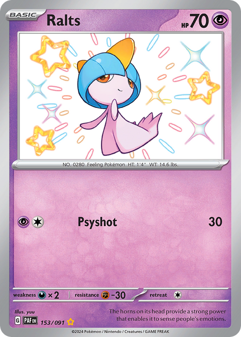Ralts 153 Paldean Fates Pokémon card