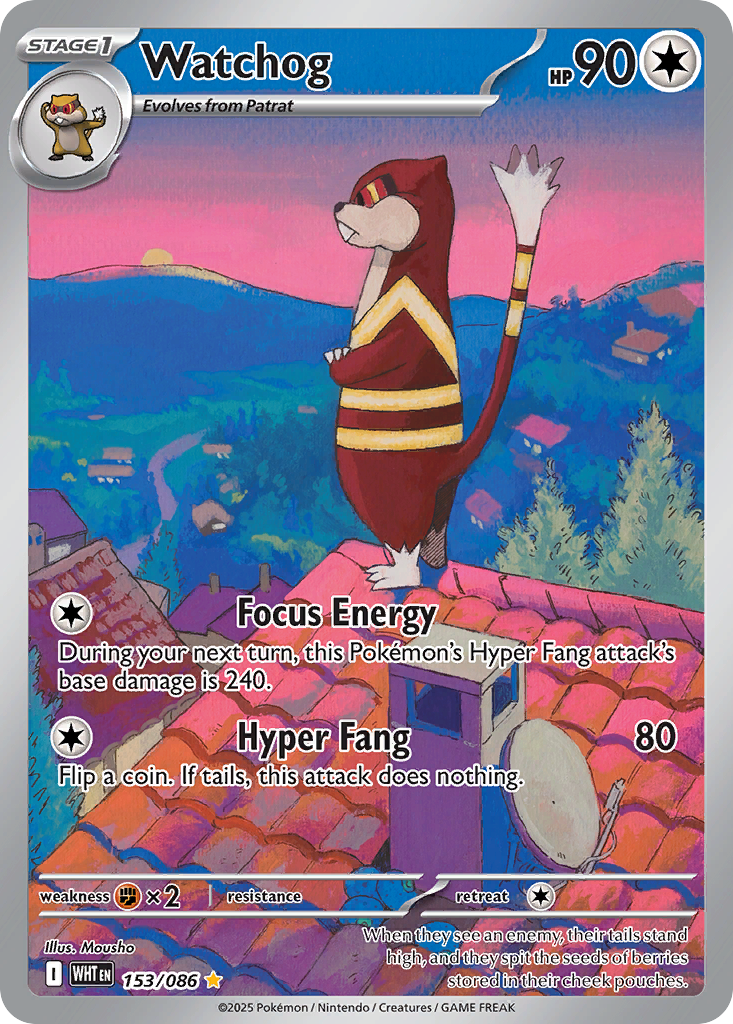 Watchog 153 White Flare Pokémon card