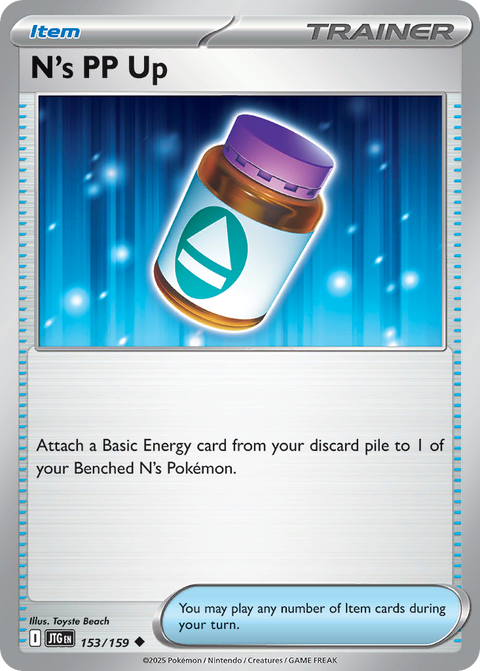 N's PP Up 153 Journey Together Pokémon card