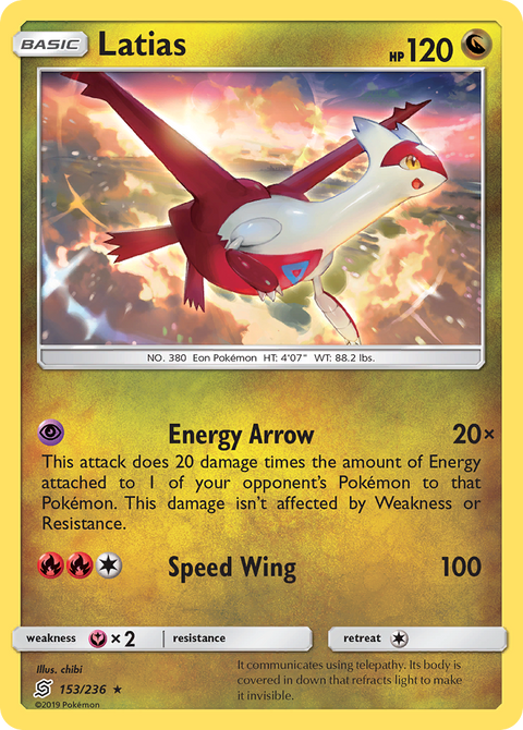 Latias 153 Unified Minds Pokémon card