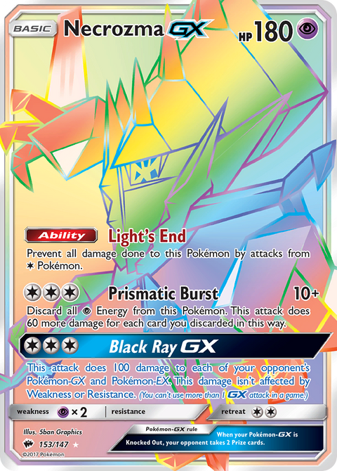 Necrozma-GX 153 Burning Shadows Pokémon card