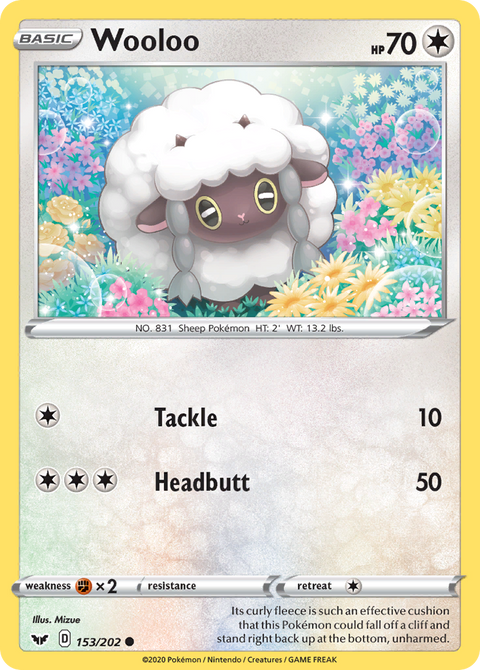 Wooloo 153 Sword & Shield Pokémon card