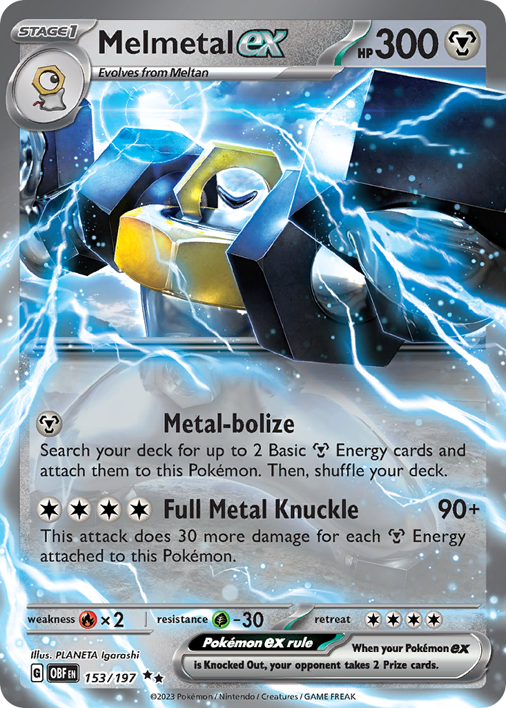 Melmetal ex 153 Obsidian Flames Pokémon card
