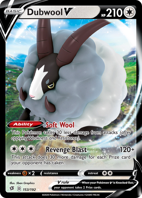 Dubwool V 153 Rebel Clash Pokémon card