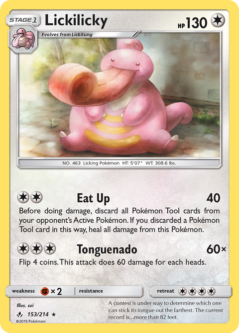 Lickilicky 153 Unbroken Bonds Pokémon card